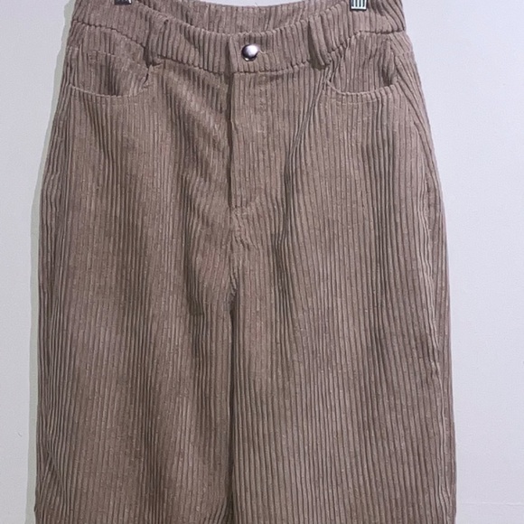 Princess Polly Corduroy texture, cream wide leg trousers - Picture 3 of 12